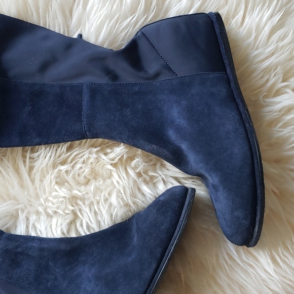 Stuart Weitzman women's blue leather suede knee high boots size 36 - Picture 2 of 8